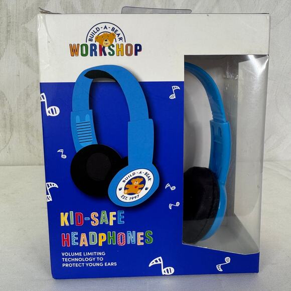 5 for $25| Build A Bear Workshop Kid Safe Headphones Volume Limiting New Blue - Picture 5 of 5